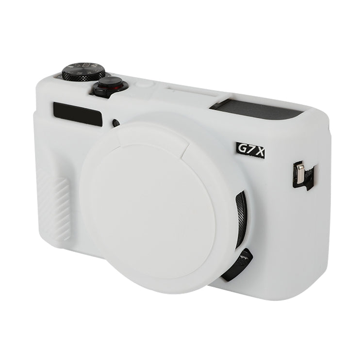 Frendorf | Voor Canon PowerShot G7 X Mark II / G7X2 Zachte Siliconen Beschermhoes met Lensdeksel (Wit)