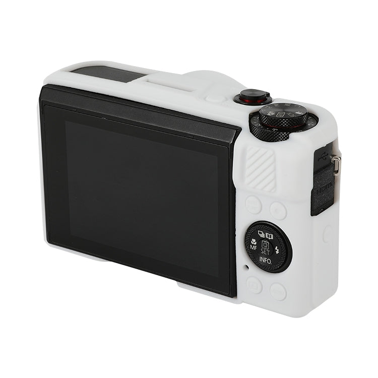 Frendorf | Voor Canon PowerShot G7 X Mark II / G7X2 Zachte Siliconen Beschermhoes met Lensdeksel (Wit)