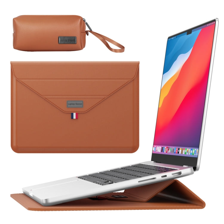 Frendorf | Für 15.4/15.6/16.1 Zoll Briefumschlag Halter Laptop Sleeve Tasche mit Zubehör Tasche (Braun)