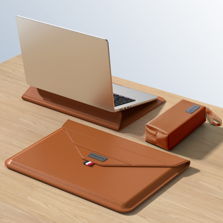 Frendorf | Für 15.4/15.6/16.1 Zoll Briefumschlag Halter Laptop Sleeve Tasche mit Zubehör Tasche (Braun)