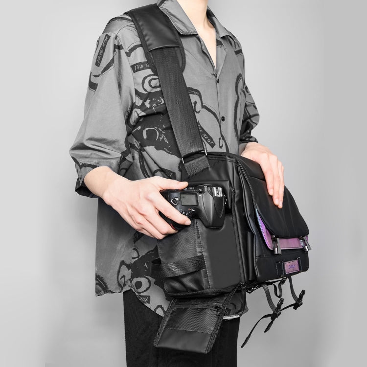 Frendorf | Cwatcun D85 Kamera Tasche Seitlicher Schnellzugriff Kamera Messenger Tasche wasserdichter Beutel, Größe: 36,5 x 17 x 26cm Groß (Schwarz)