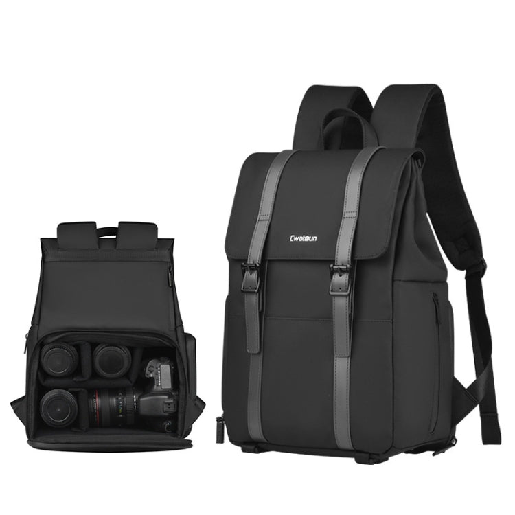 Frendorf | Cwatcun D86 Kamera Rucksack DSLR Spiegellose Kamera Wasserdichter Beutel, Größe: 28 x 15 x 41 cm Klein (Schwarz)