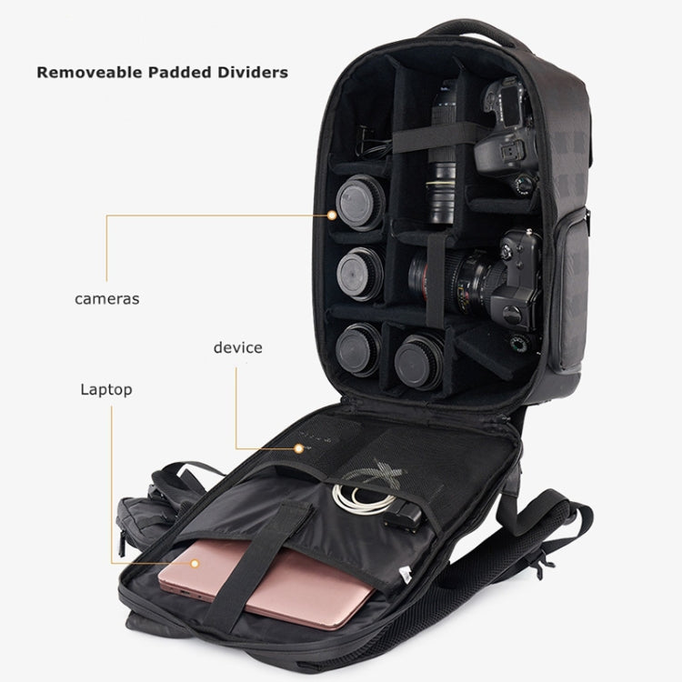 Frendorf | Cwatcun D97 Professionele Fotografie Tas Mirrorless/SLR Multifunctionele Rugzak Camera Tas, Grootte: 44 x 34 x 20,5cm (Zwart)