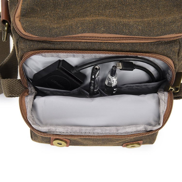 Frendorf | Cwatcun N1 Retro Multifunctionele Canvas Waterdichte Digitale Camera Fotografie Tas, Size: 18 x 12,5 x 21cm Beige