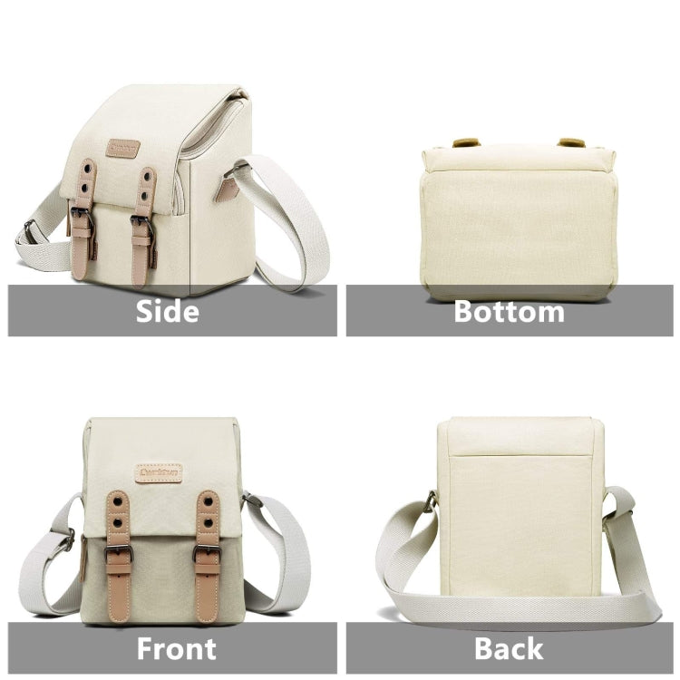 Frendorf | Cwatcun N1 Retro Multifunctionele Canvas Waterdichte Digitale Camera Fotografie Tas, Size: 18 x 12,5 x 21cm Beige