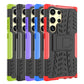 Frendorf | Für Samsung Galaxy S24 Ultra 5G Reifenstruktur TPU + PC Handyhülle mit Halter (Blau)