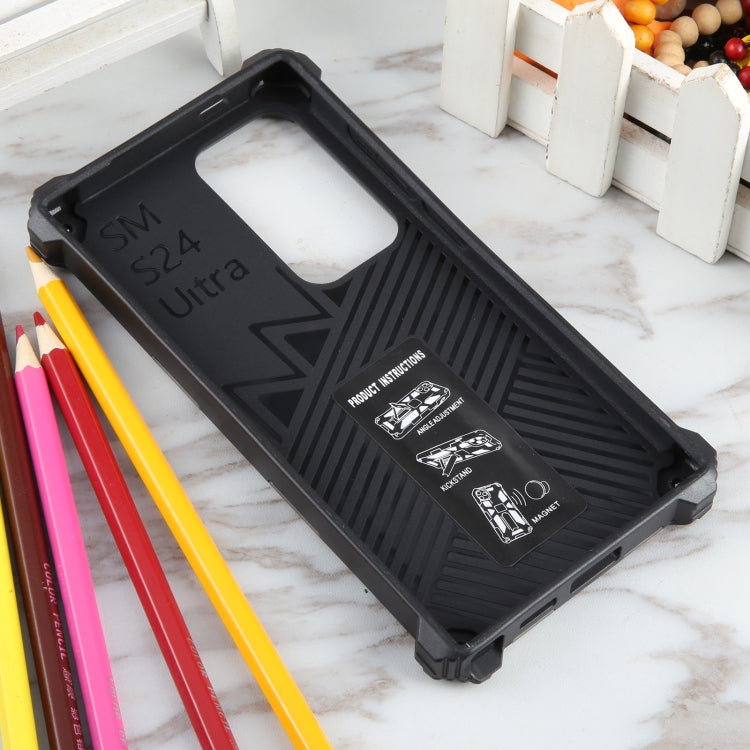 Frendorf | Für Samsung Galaxy S24 Ultra 5G Camouflage Armor Kickstand TPU + PC Magnetische Telefonhülle (Armeegrün)