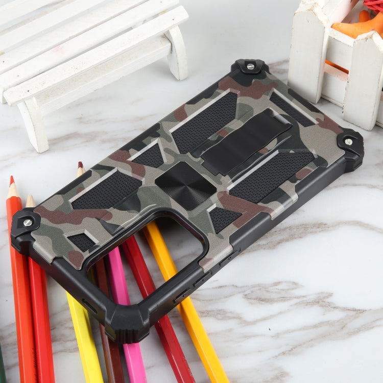 Frendorf | Für Samsung Galaxy S24 Ultra 5G Camouflage Armor Kickstand TPU + PC Magnetische Telefonhülle (Armeegrün)