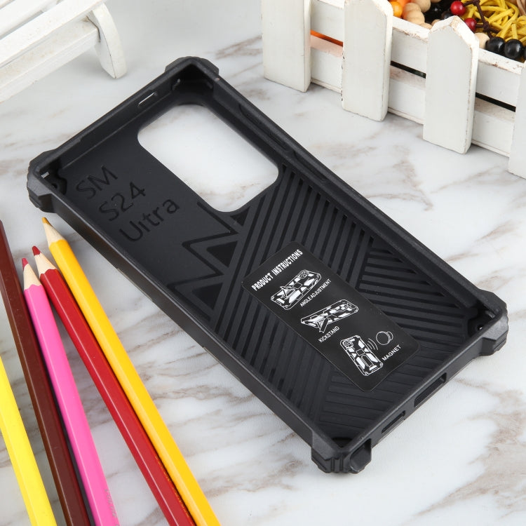 Frendorf | Für Samsung Galaxy S24 Ultra 5G Camouflage Armor Kickstand TPU + PC Magnetische Handyhülle (Hellblau)