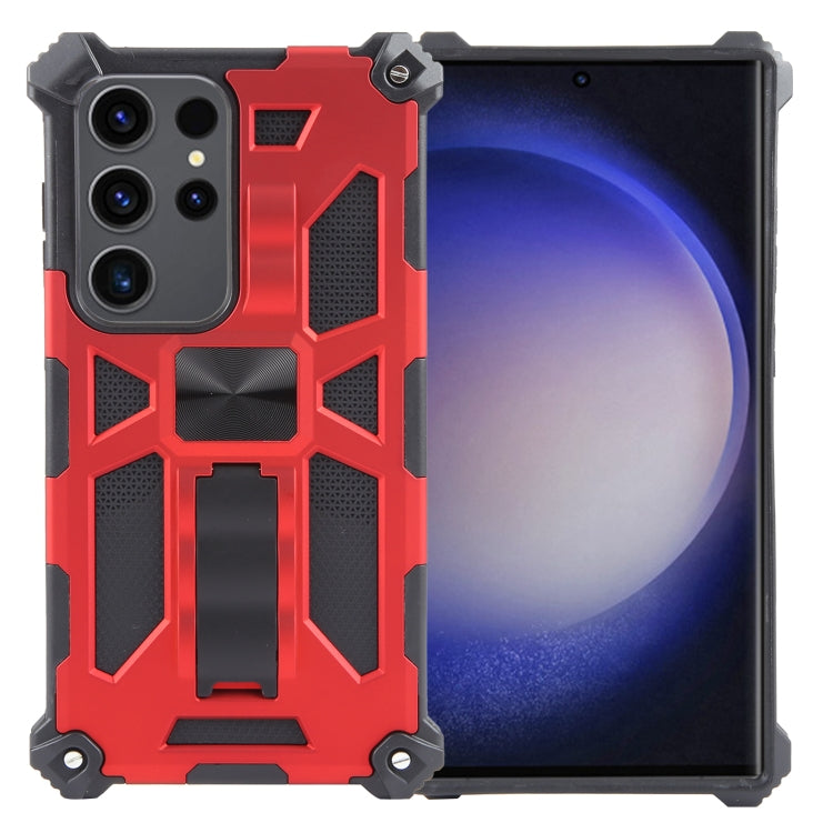 Frendorf | Für Samsung Galaxy S24 Ultra 5G Rüstungs Shockproof TPU + PC Magnetische Telefonhülle mit Halter (Rot)
