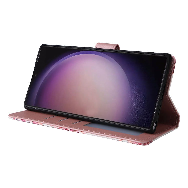 Frendorf | Für Samsung Galaxy S24 Ultra 5G Marmor Bronzing Stitching Leder Handyhülle (Roségold)