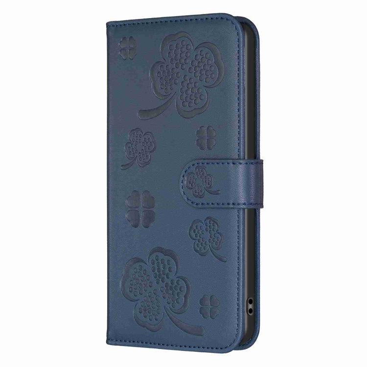 Frendorf | Für Samsung Galaxy S24 Ultra 5G Vierblättrige Prägetechniken Ledertasche (Blau)