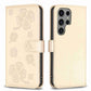 Frendorf | Für Samsung Galaxy S24 Ultra 5G Vierblatt Prägeleder Handyhülle (Gold)