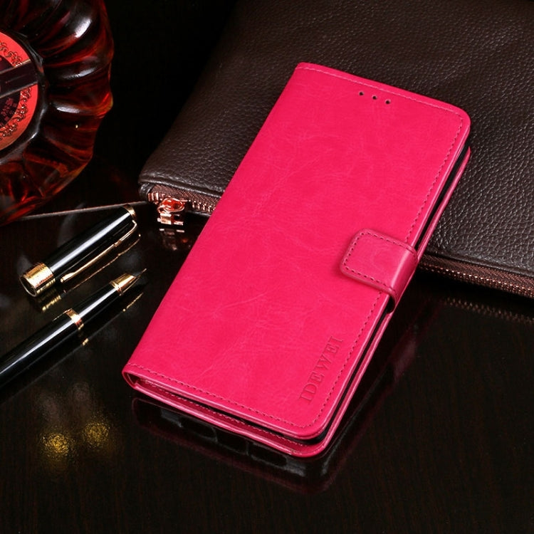 Frendorf | Für Samsung Galaxy S24 Ultra 5G idewei Crazy Horse Textur Leder Handyhülle (Rosenrot)