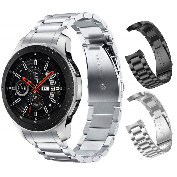 Frendorf | Für Huawei Watch GT 4 46mm Drei Stränge Gebogene Flache Schnalle Edelstahl Uhrband (Silber)