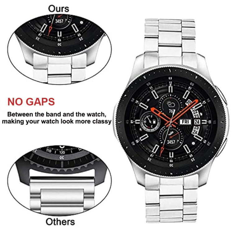Frendorf | Für Huawei Watch GT 4 46mm Drei Stränge Gebogene Flache Schnalle Edelstahl Uhrband (Silber)