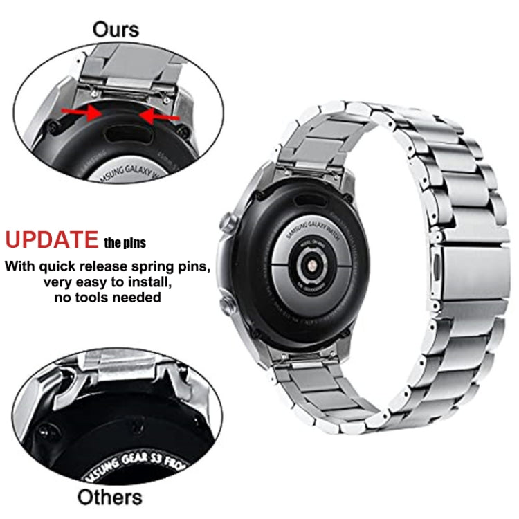 Frendorf | Für Huawei Watch GT 4 46mm Drei Stränge Gebogene Flache Schnalle Edelstahl Uhrband (Silber)