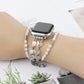 Frendorf | Für Apple Watch Series 8 41mm Schmetterlingskette Armband Metall Uhrband (Transparent Silber)