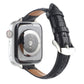 Frendorf | Für Apple Watch SE 2023 40mm Schlankes Krokodilleder-Uhrenarmband (Schwarz)