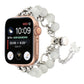 Frendorf | Für Apple Watch 38mm Perl-Ketten-Metallarmband Uhr Band (Weiß Silber)