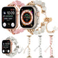 Frendorf | Für Apple Watch 38mm Perl-Ketten-Metallarmband Uhr Band (Weiß Silber)
