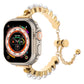 Frerndorf | Für Apple Watch Ultra 2 49mm Perlenarmband Metall Uhrband (Gold)