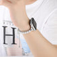 Frerndorf | Für Apple Watch Series 9 45mm Perlenarmband Metall Uhrband (Silber)