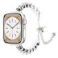 Frendorf | Für Apple Watch Series 7 41mm Perlenarmband Metall Uhrband (Silber)