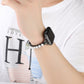 Frendorf | Für Apple Watch Series 4 40mm Perlenarmband Metall Uhrband (Schwarz)