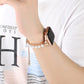 Frendorf | Für Apple Watch Series 3 42mm Perlenarmband Metall-Uhrenarmband (Roségold)
