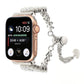 Frendorf | Für Apple Watch 42mm Perle Runde Zinklegierung Kette Metall Uhr Band (Silber)