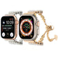 Frendorf | Für Apple Watch Series 7 45mm Perle Runde Zinklegierung Kette Metall Uhrband (Silber)