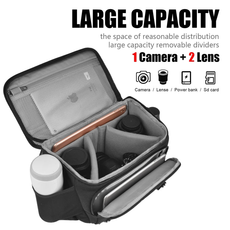Frendorf | Cwatcun D67 Crossbody Camera Bag Fotografie Lens Schoudertas, Size:30.5 x 16.5 x 20cm L(Black)