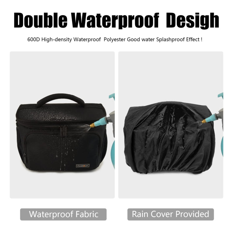 Frendorf | Cwatcun D67 Crossbody Camera Bag Fotografie Lens Schoudertas, Size:30.5 x 16.5 x 20cm L(Black)