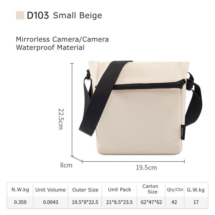 Frendorf | Cwatcun D103 Crossbody Camera Bag Photography Lens Shoulder Bag, Größe: 22,5 x 19,5 x 8cm (Beige)