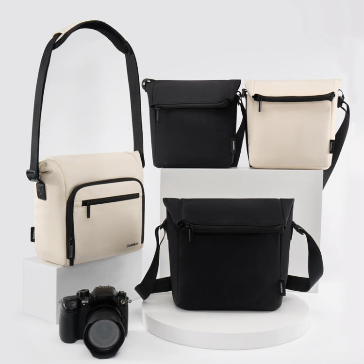 Frendorf | Cwatcun D103 Crossbody Camera Bag Photography Lens Shoulder Bag, Größe: 22,5 x 19,5 x 8cm (Beige)