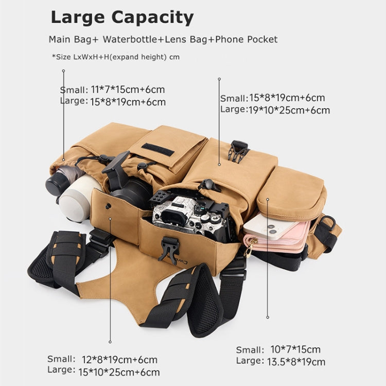 Frendorf | Cwatcun D104 Kamera Taillepack Weste Tasche, Größe: 59,5 x 9,5 x 21cm (Erde)