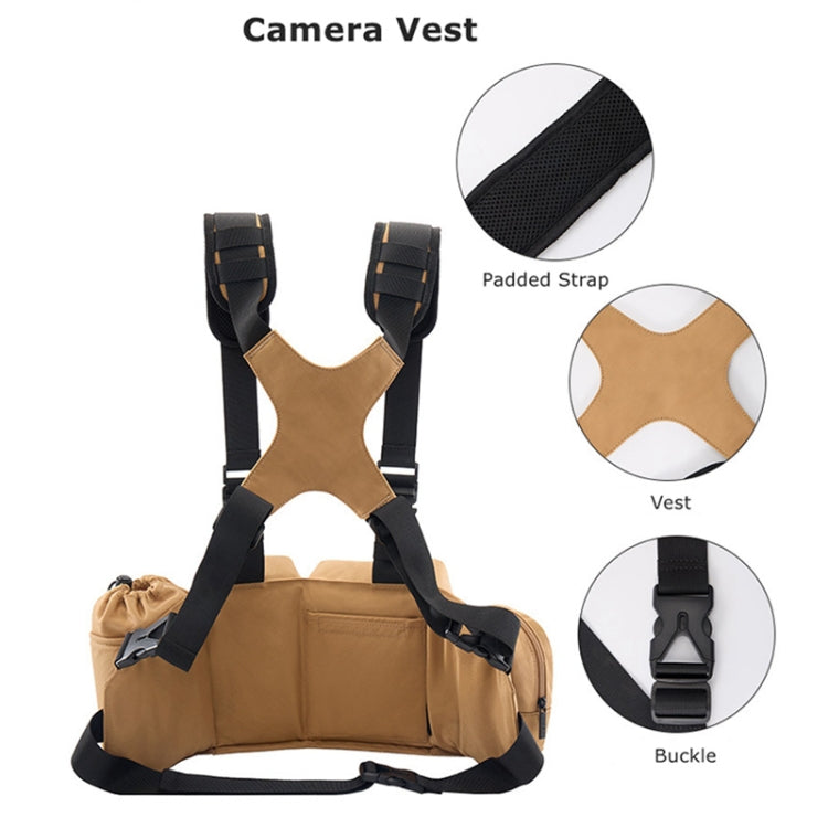 Frendorf | Cwatcun D104 Kamera Taillepack Weste Tasche, Größe: 59,5 x 9,5 x 21cm (Erde)
