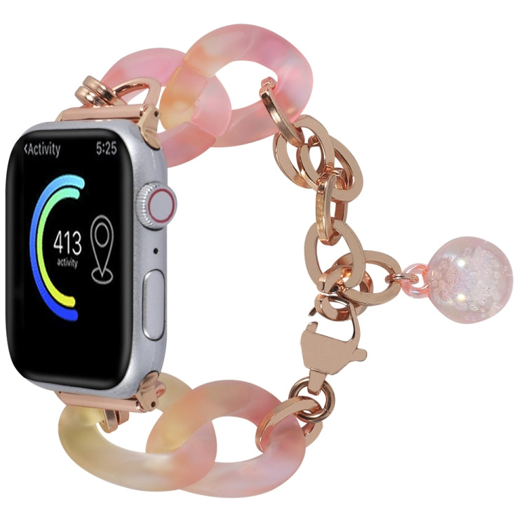 Frendorf | Für Apple Watch SE 2022 40mm Gradient Harz Kette Uhrband (Pink)