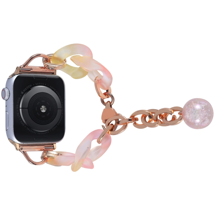 Frendorf | Für Apple Watch SE 2022 40mm Gradient Harz Kette Uhrband (Pink)