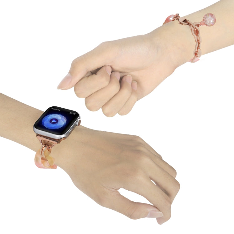 Frendorf | Für Apple Watch SE 2022 40mm Gradient Harz Kette Uhrband (Pink)
