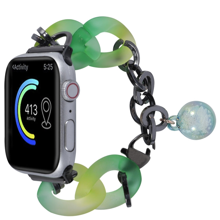 Frendorf | Für Apple Watch Series 5 40mm Gradient Harzkette Armband (Grün)