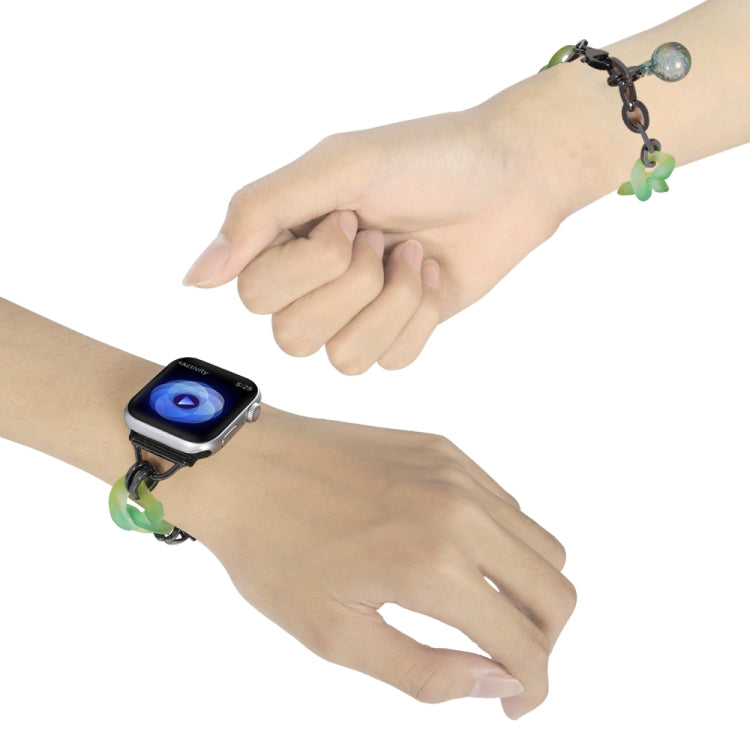Frendorf | Für Apple Watch Series 5 40mm Gradient Harzkette Armband (Grün)