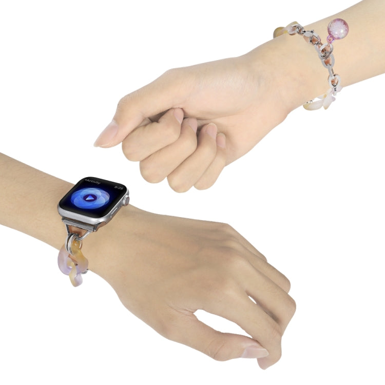 Frendorf | Für Apple Watch Series 4 44mm Gradient Harz Kettenuhrband (Lila)