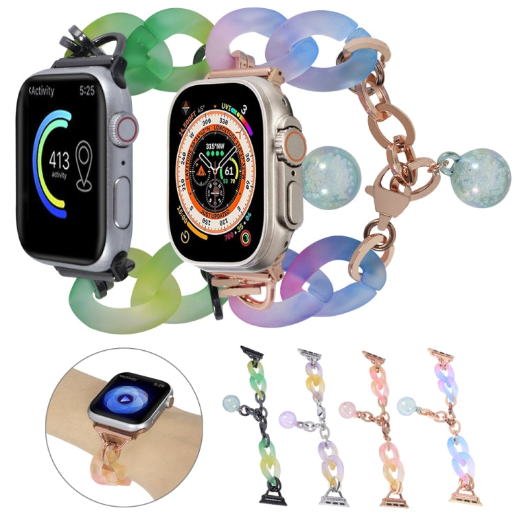 Frendorf | Für Apple Watch Series 4 44mm Gradient Harz Kettenuhrband (Lila)