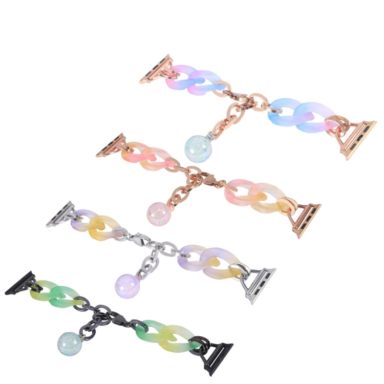 Frendorf | Für Apple Watch SE 2023 40mm Gradient Harzkette Armband (Lila)