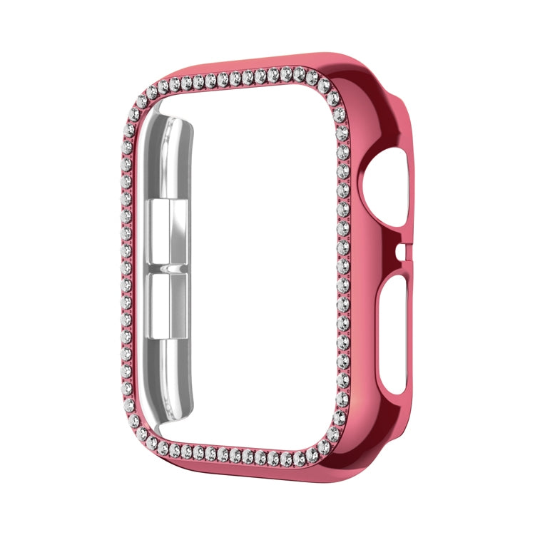 Frerndorf | Für Apple Watch Series 9 / 8 / 7 45mm Plating Row Diamond Hollow PC Watch Case (Rosa Pink)