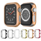 Frerndorf | Für Apple Watch Series 9 / 8 / 7 41mm Plating Row Diamond Hollow PC Uhrgehäuse (Rosenpink)