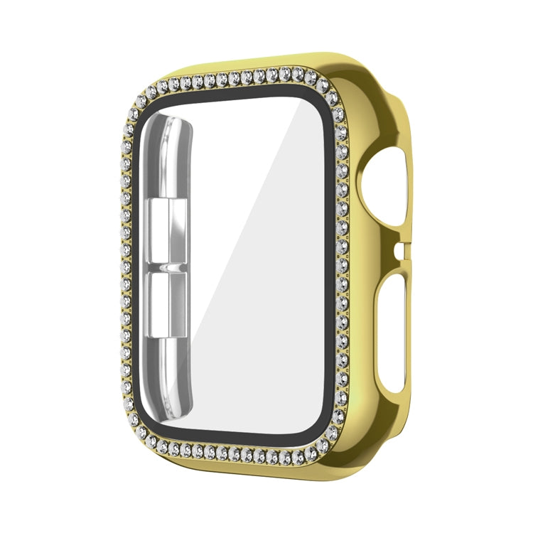 Frerndorf | Für Apple Watch Series 9 / 8 / 7 45mm Plating Row Diamond PC Uhrengehäuse mit Film (Gold)