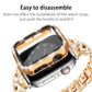 Frerndorf | Für Apple Watch Series 9 / 8 / 7 45mm Plating Row Diamond PC Uhrengehäuse mit Film (Gold)